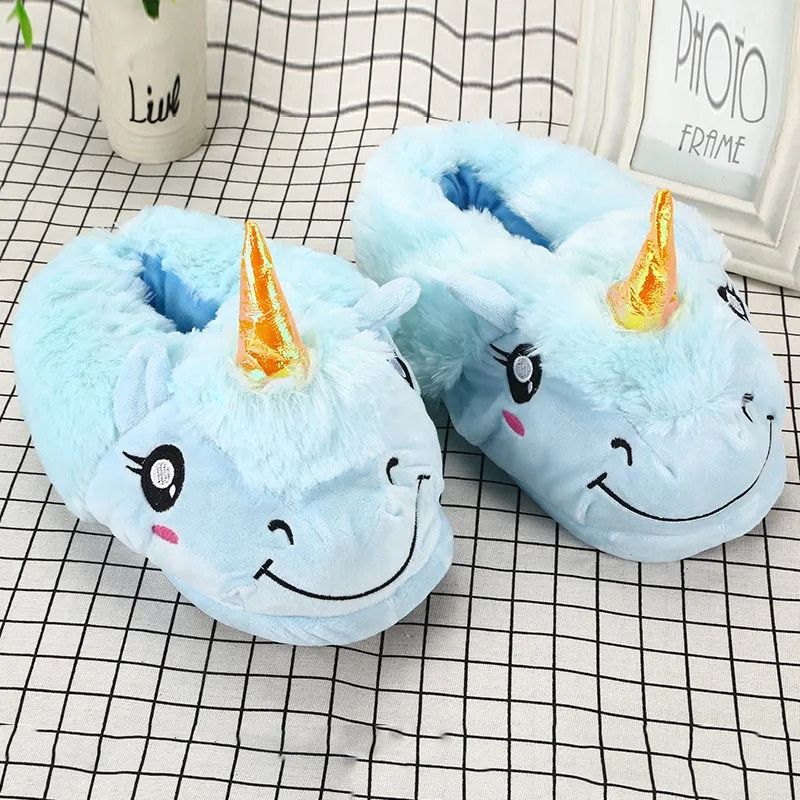 Chaussons Licorne Bleus