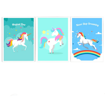 Affiche licorne motif dessin animé