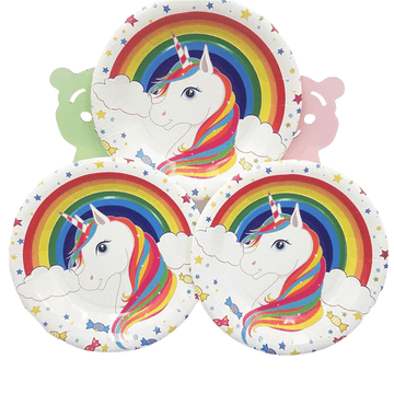 Assiette licorne arc-en-ciel