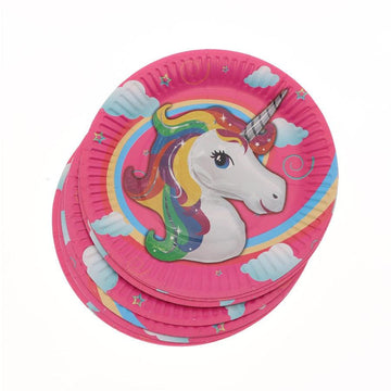 Assiette licorne crinière arc-en-ciel