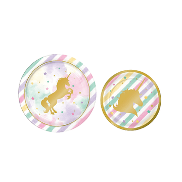 Assiette licorne dorée