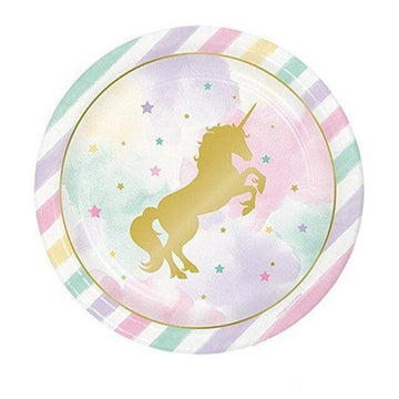 Assiette licorne dorée