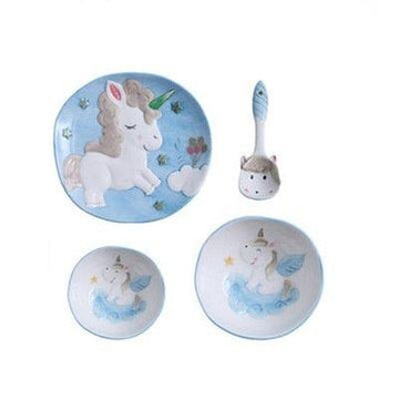 Assiette licorne en porcelaine