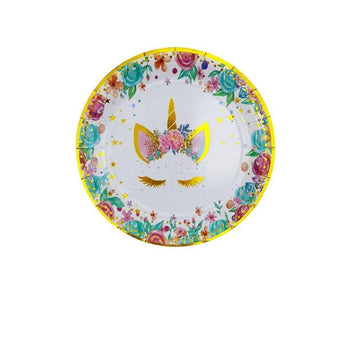 Assiette licorne fleurie