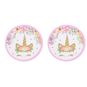 Assiette licorne motif floral