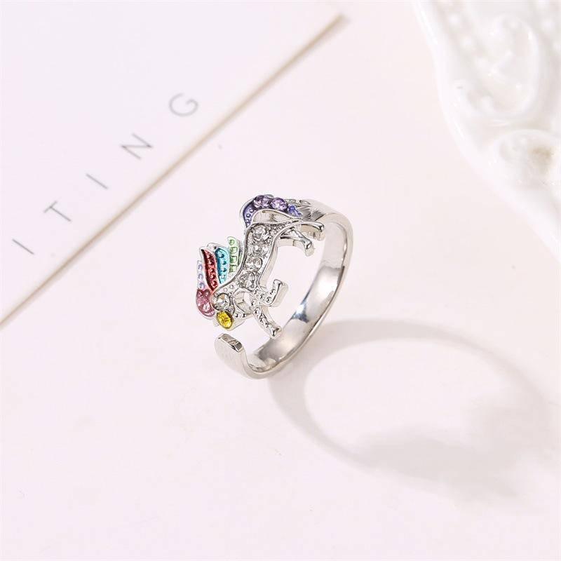 Bague Licorne avec Pierres - Une Licorne