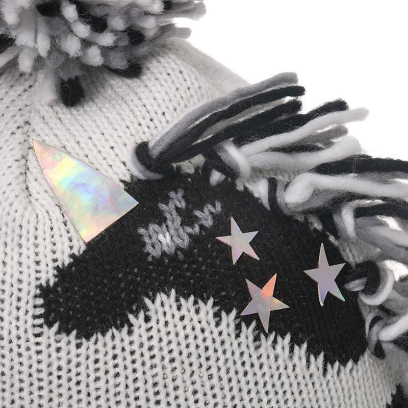 Bonnet De Ski Licorne Pour Femme Et Adolescente - Une Licorne