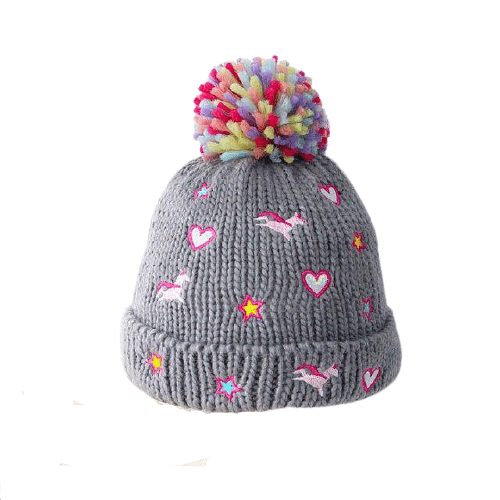 Bonnet Haut Licorne Avec Pompon Pour Bébé - Licorne