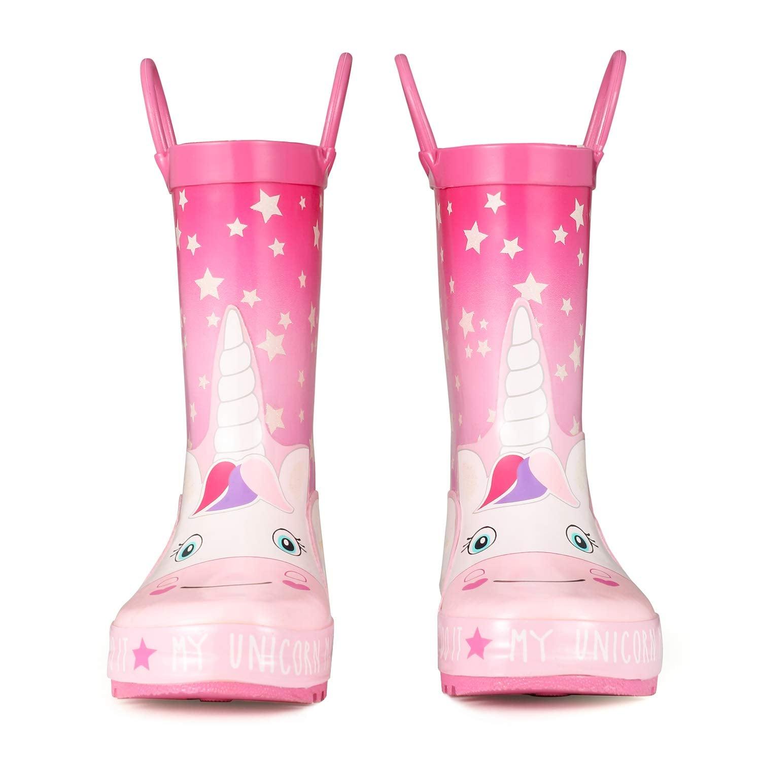 Bottes de pluie d'étoiles licorne avec anses