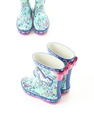 Bottes de pluie licorne avec noeud