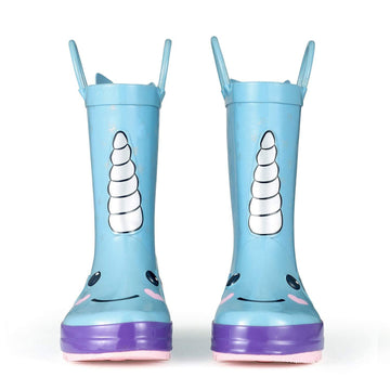Bottes de pluie licorne bleu ciel