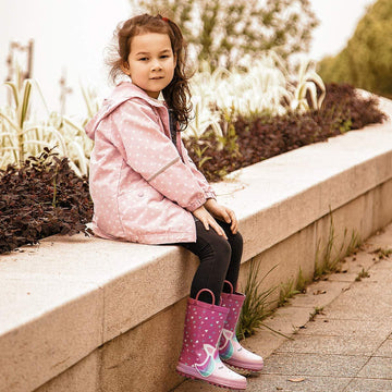 Bottes de pluie licorne coeurs multicolores