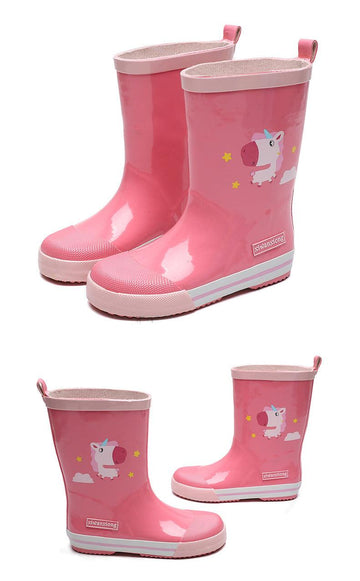 Bottes de pluie licorne rose brillant