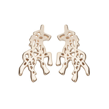 Boucle d'Oreille Licorne Dorées