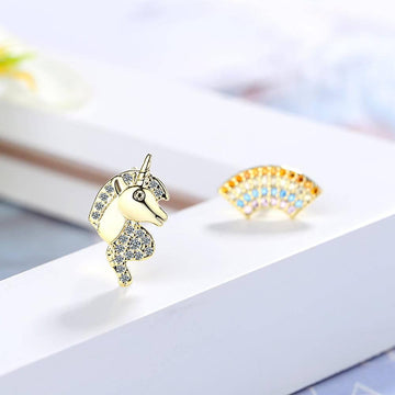 Boucles d'Oreilles Licorne Femme Asymétrique