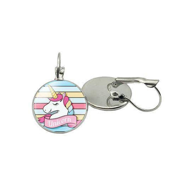 Boucles d'Oreilles Licorne Rondes