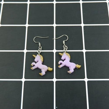 Boucles d'Oreilles Licorne<br> 3D Résine