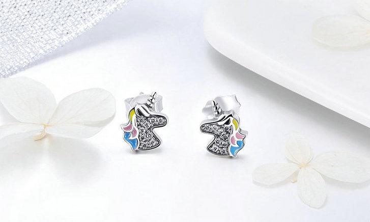 Boucles d'Oreilles Licorne<br> Argent Femme - Une Licorne