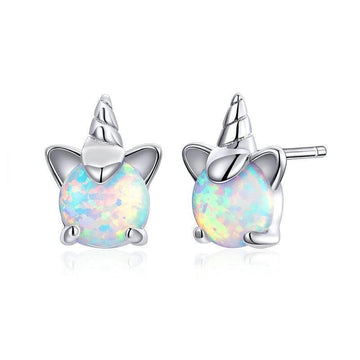 Boucles d'Oreilles Licorne couleur Argent