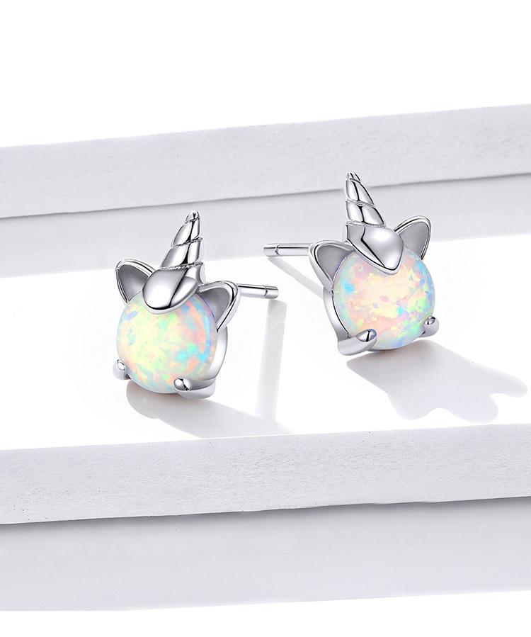 Boucles d'Oreilles Licorne<br> Argent - Une Licorne