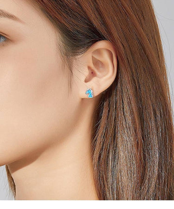 Boucles d'Oreilles Licorne bleu océan