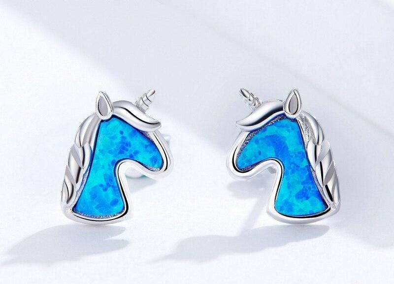 Boucles d'Oreilles Licorne<br> Argent Massif - Une Licorne
