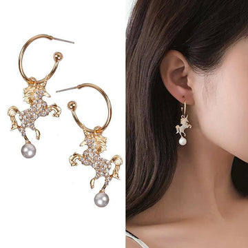 Boucles d'Oreilles Licorne Créoles