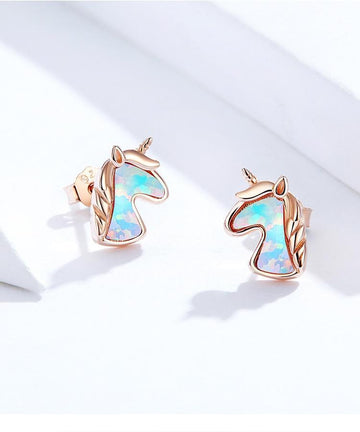 Boucles d'Oreilles Licorne Dorées pour Filles