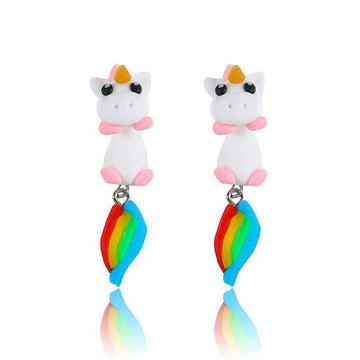 Boucles d'Oreilles Licorne<br> Fimo