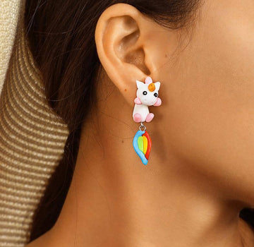 Boucles d'Oreilles Licorne<br> Fimo