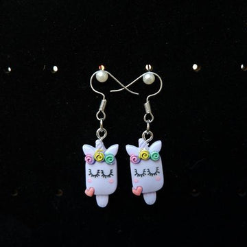 Boucles d'Oreilles Licorne<br> Glace