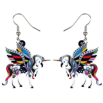 Boucles d'Oreilles Licorne<br> Pendantes Colorées