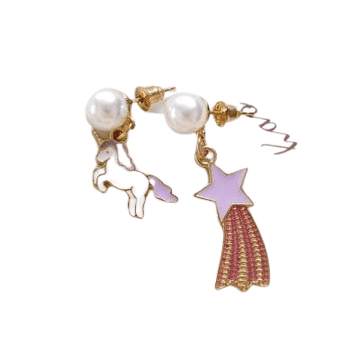 Boucles d'Oreilles Licorne Perles