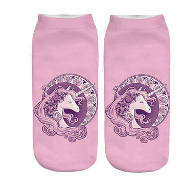 Chaussettes Licorne Fille Roses