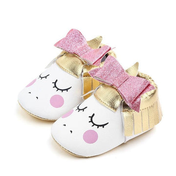 Chaussons Cuir Bébé Licorne