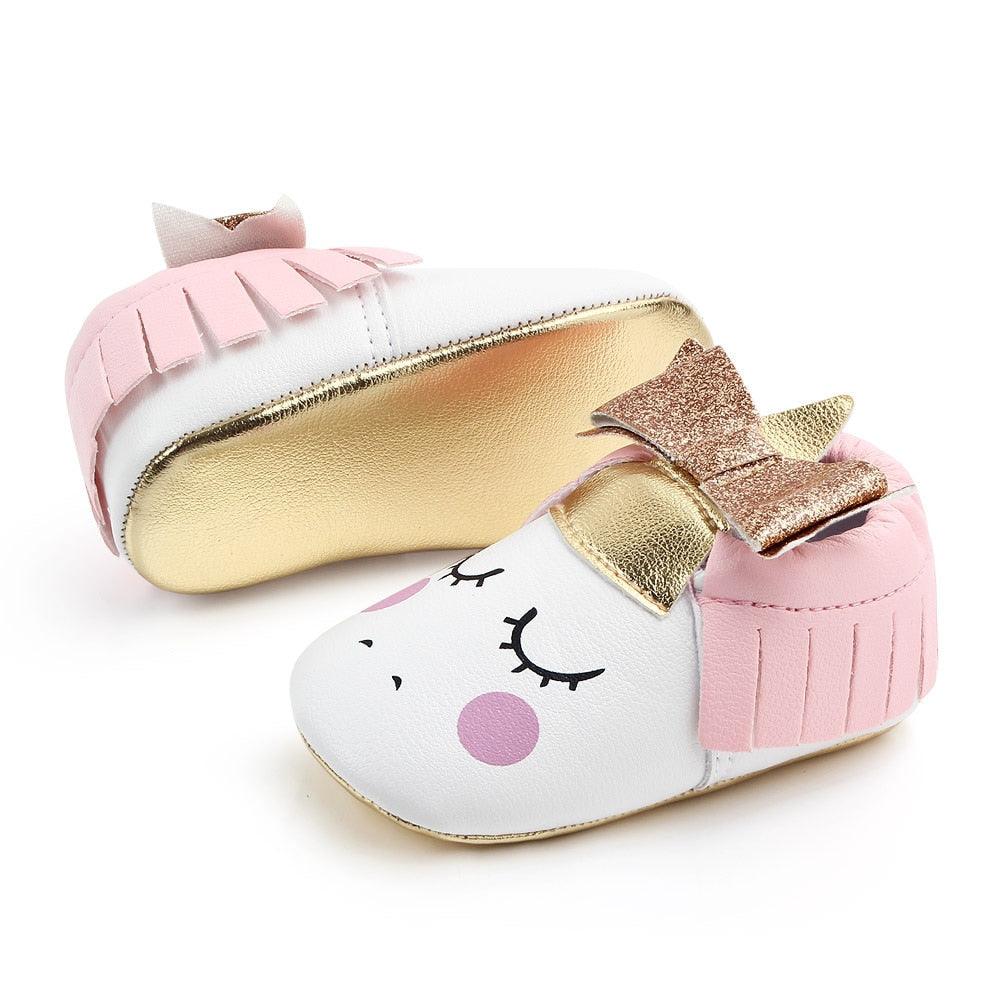 Chaussons Cuir Bébé Licorne - Licorne