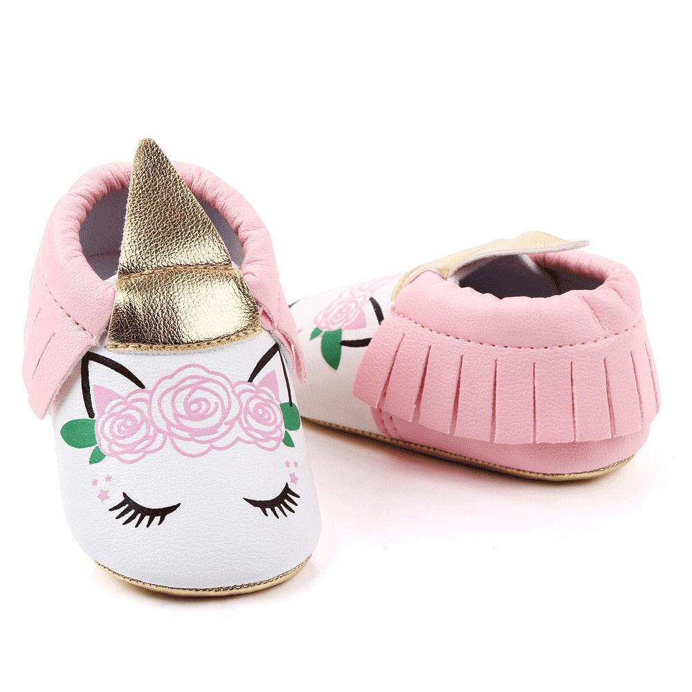 Chaussons Cuir Bébé Licorne - Licorne