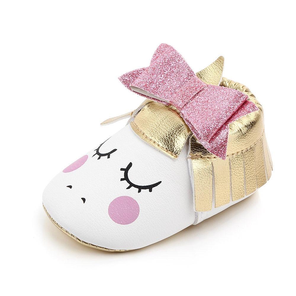Chaussons Cuir Bébé Licorne - Licorne