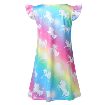 Chemise de nuit arc-en-ciel licorne