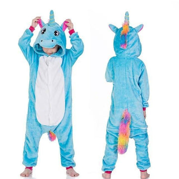 Combinaison licorne fille bleu