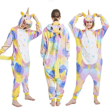 Combinaison licorne jaune et violet