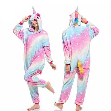 Combinaison licorne pyjama arc-en-ciel