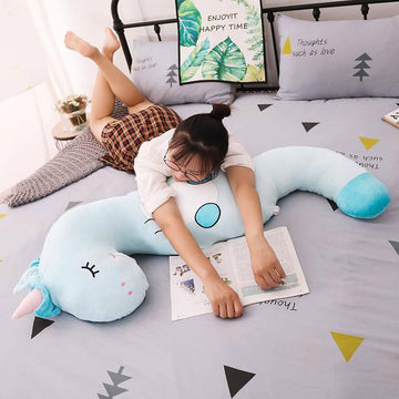 Coussin Licorne Bleu