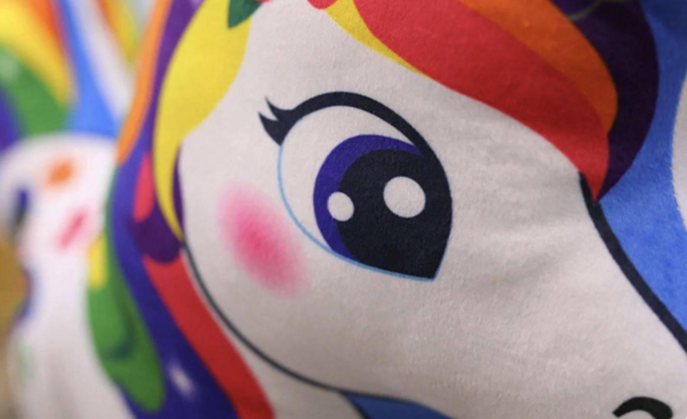 Coussin Licorne<br> Décoration Couleurs Vives - Une Licorne