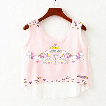 Débardeur Crop Top Licorne