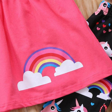 Ensemble licorne arc-en-ciel fille