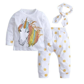Ensemble licorne bébé doré
