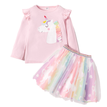 Ensemble licorne multicolore fille