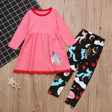Ensemble licorne robe et pantalon