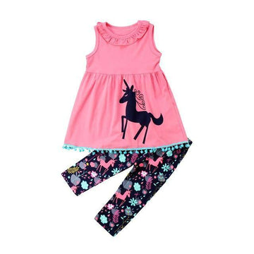 Ensemble licorne rose bonbon